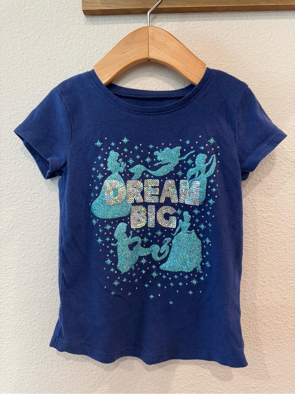 Girls' Navy 'Dream Big' Glitter Graphic Tee